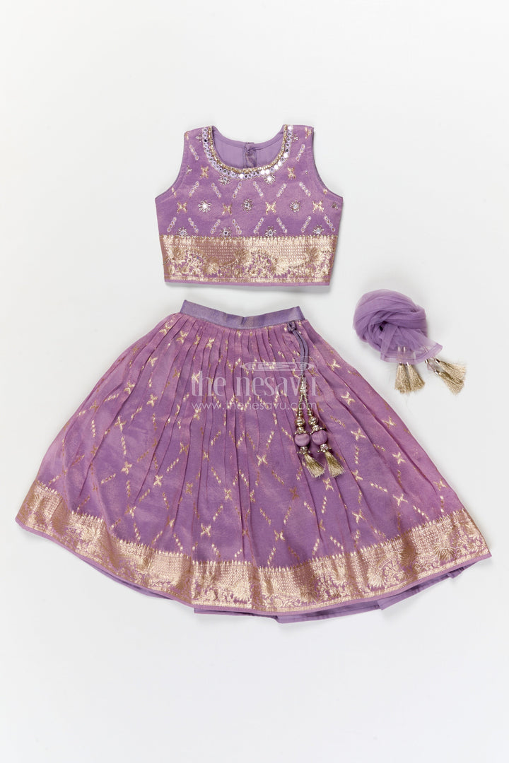 The Nesavu Girls Lehenga Choli Girls Lehenga Choli for Birthday Celebrations and Festive Gatherings Nesavu Nesavu girls lehenga choli for birthdays and festivals with zari border and tassel dupatta