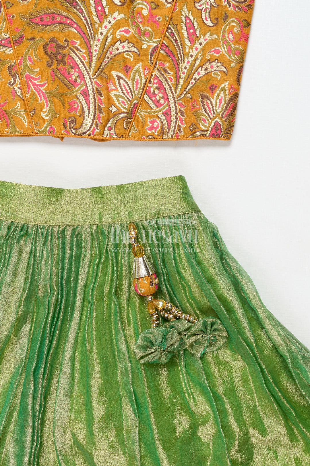 The Nesavu Girls Lehenga Choli Girls Lehenga Choli for Birthday Parties and Family Occasions Nesavu Nesavu girls lehenga choli for birthdays and festive events with chinon silk and designer yoke