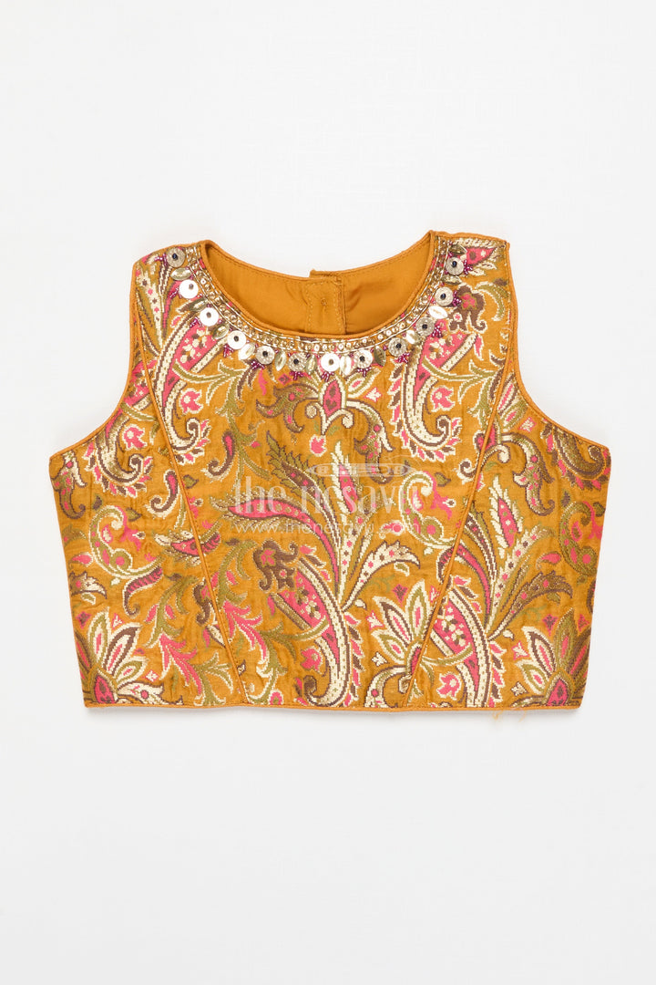 The Nesavu Girls Lehenga Choli Girls Lehenga Choli for Birthday Parties and Family Occasions Nesavu Nesavu girls lehenga choli for birthdays and festive events with chinon silk and designer yoke