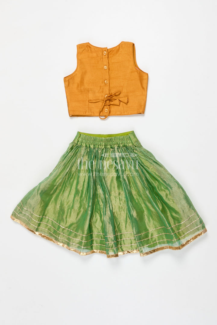 The Nesavu Girls Lehenga Choli Girls Lehenga Choli for Birthday Parties and Family Occasions Nesavu Nesavu girls lehenga choli for birthdays and festive events with chinon silk and designer yoke