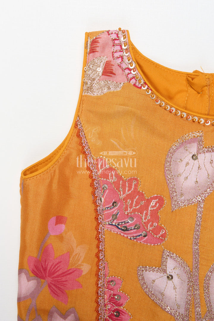 The Nesavu Girls Lehenga Choli Girls Lehenga Choli for Birthday Parties and School Cultural Days Nesavu Nesavu georgette printed girls lehenga choli with sequin embroidery for birthdays and cultural events