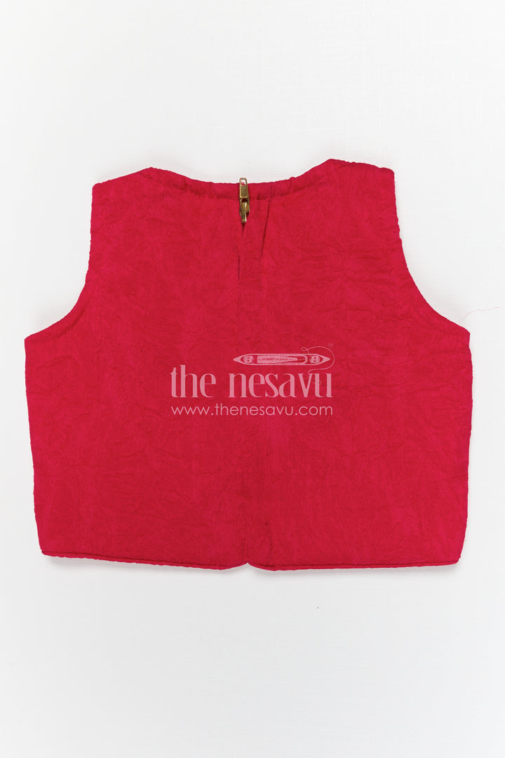 The Nesavu Girls Lehenga Choli Girls Lehenga Choli for Festive Celebrations and Birthday Parties Nesavu Nesavu Girls Textured Viscose Silk Lehenga Choli With Embroidered Yoke For Festive Celebrations