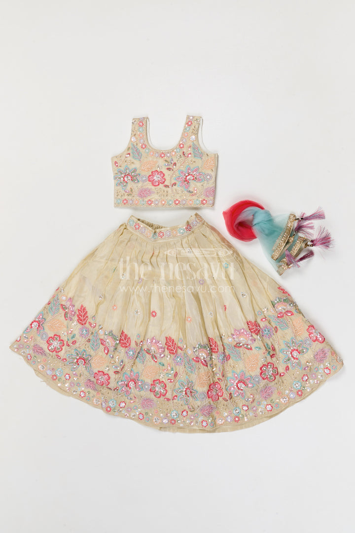 The Nesavu Girls Lehenga Choli Girls Lehenga Choli for Festive Celebrations and Family Weddings Nesavu Nesavu girls festive lehenga choli for weddings and celebrations viscose silk embroidered outfit