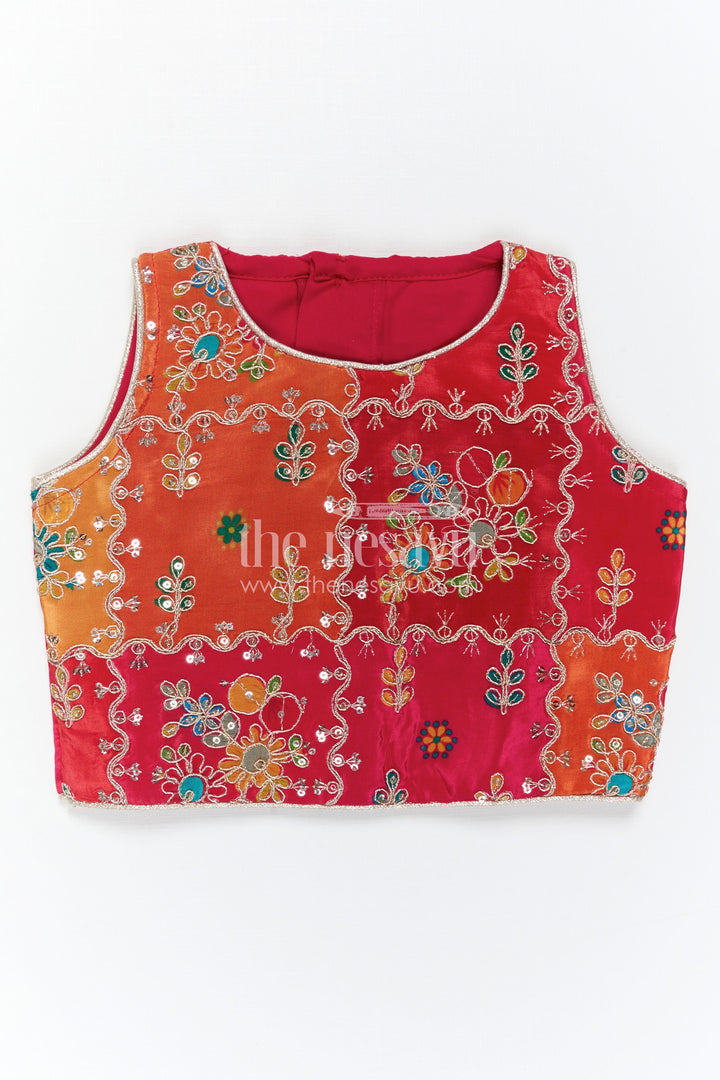 The Nesavu Girls Lehenga Choli Girls Lehenga Choli for Festive Celebrations and Traditional Wear Nesavu Nesavu Girls Lehenga Choli For Festive Celebrations With Textured Viscose Silk And Embroidered Yoke Design