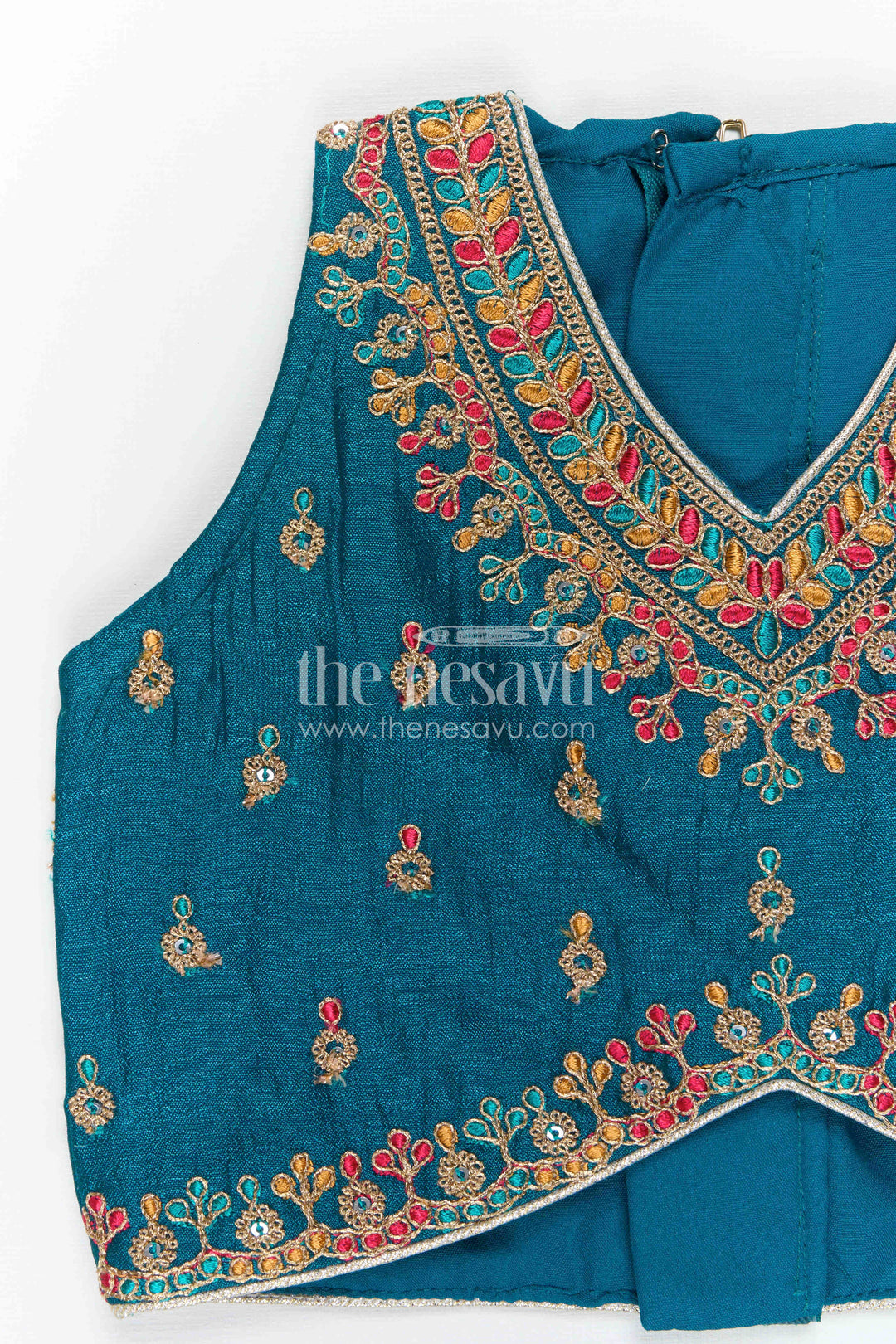 The Nesavu Girls Lehenga Choli Girls Lehenga Choli for Festive Celebrations and Traditional Wear Nesavu Nesavu Girls Lehenga Choli For Festive Celebrations With Textured Viscose Silk And Embroidered Yoke Design