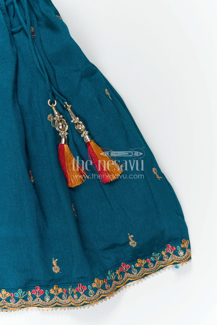The Nesavu Girls Lehenga Choli Girls Lehenga Choli for Festive Celebrations and Traditional Wear Nesavu Nesavu Girls Lehenga Choli For Festive Celebrations With Textured Viscose Silk And Embroidered Yoke Design