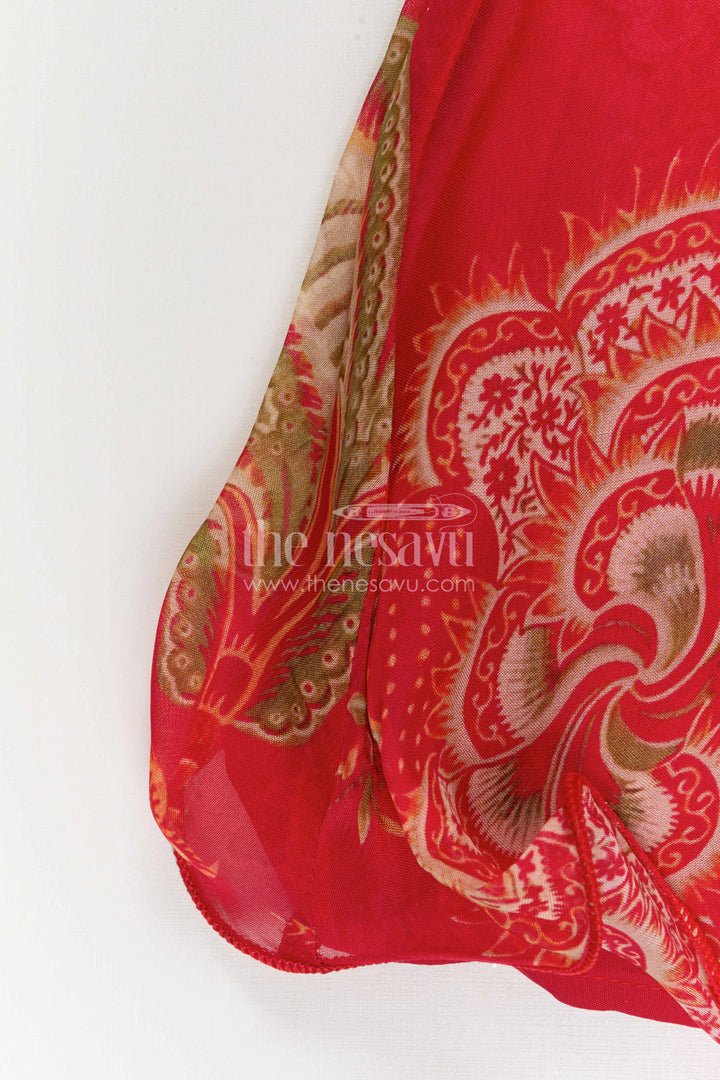 The Nesavu Girls Lehenga Choli Girls Lehenga Choli for Festive Functions and Wedding Events Nesavu Nesavu Girls Lehenga Choli For Festive Functions And Wedding Events With Digital Print And Flared Design