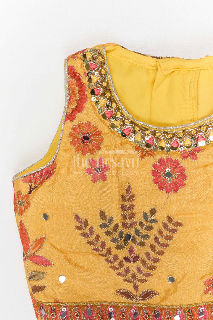 The Nesavu Girls Lehenga Choli Girls Lehenga Choli for Festive Occasions and Family Celebrations Nesavu Nesavu girls viscose silk printed lehenga choli for festive occasions weddings and family celebrations