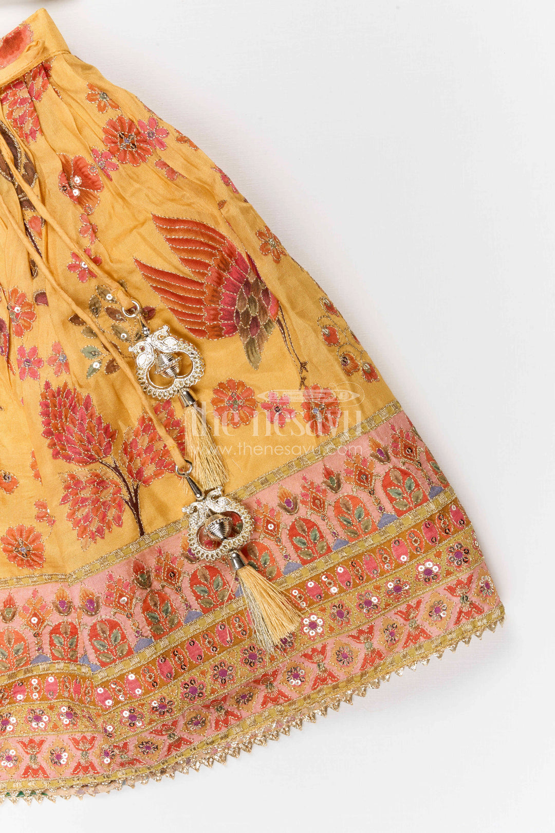 The Nesavu Girls Lehenga Choli Girls Lehenga Choli for Festive Occasions and Family Celebrations Nesavu Nesavu girls viscose silk printed lehenga choli for festive occasions weddings and family celebrations