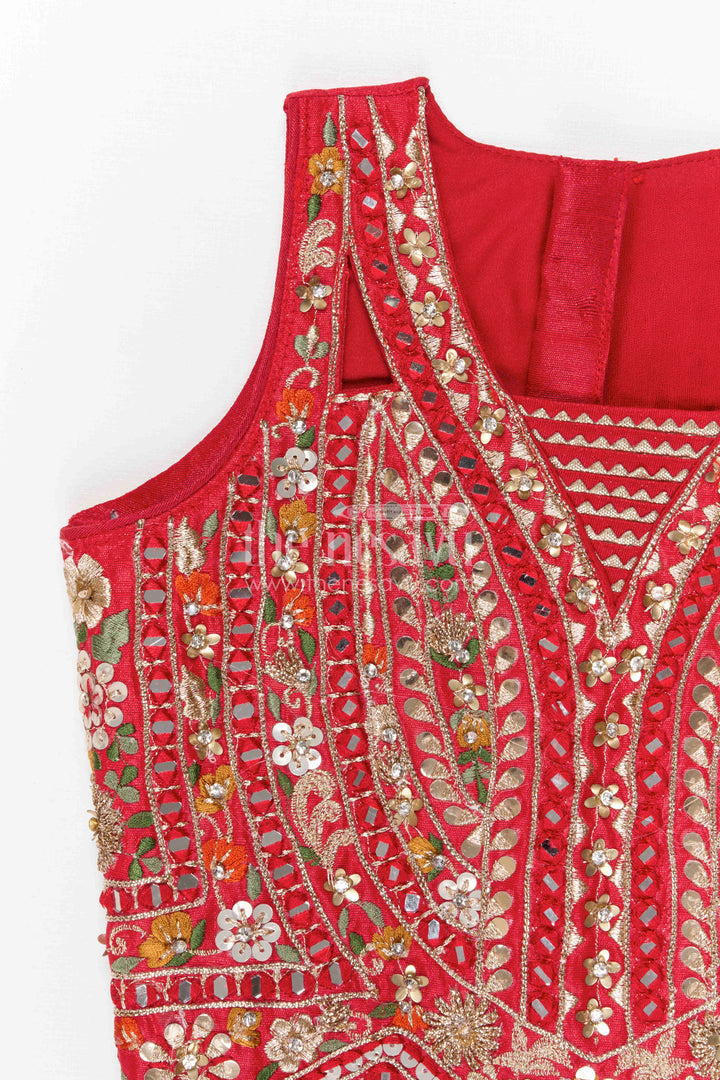 The Nesavu Girls Lehenga Choli Girls Lehenga Choli for Festive Wear and Traditional Occasions Nesavu Nesavu Girls Lehenga Choli Georgette With Designer Embroidery Yoke For Festive And Traditional Wear