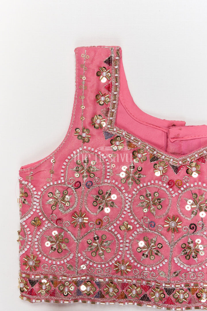 The Nesavu Girls Lehenga Choli Girls Lehenga Choli for Festive Weddings and Stage Events Nesavu Nesavu girls lehenga choli for weddings and festive celebrations with designer embroidery