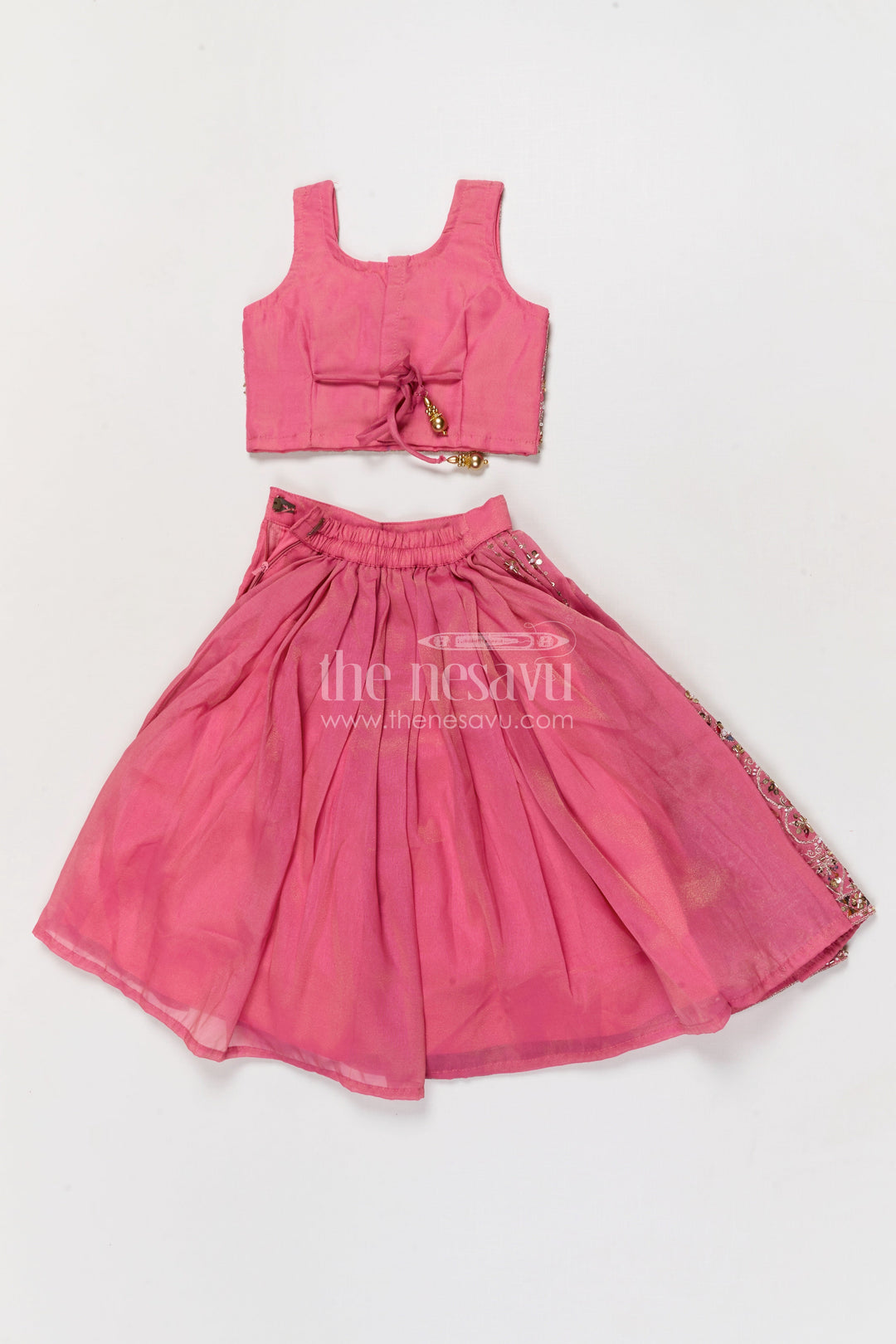 The Nesavu Girls Lehenga Choli Girls Lehenga Choli for Festive Weddings and Stage Events Nesavu Nesavu girls lehenga choli for weddings and festive celebrations with designer embroidery