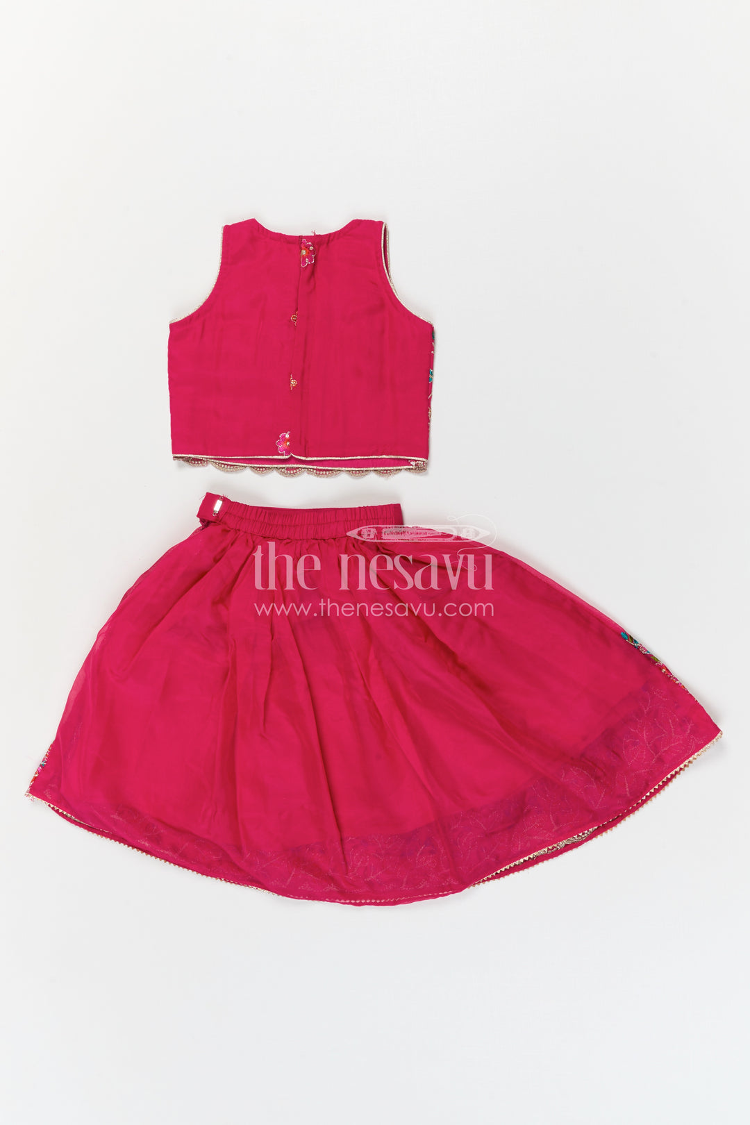 The Nesavu Girls Lehenga Choli Girls Lehenga Choli for Wedding Celebrations and Festive Occasions Nesavu Nesavu Girls Viscose Silk Lehenga Choli With Designer Embroidery For Weddings And Festive Celebrations