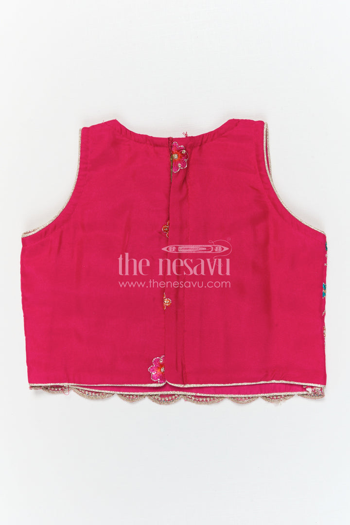 The Nesavu Girls Lehenga Choli Girls Lehenga Choli for Wedding Celebrations and Festive Occasions Nesavu Nesavu Girls Viscose Silk Lehenga Choli With Designer Embroidery For Weddings And Festive Celebrations