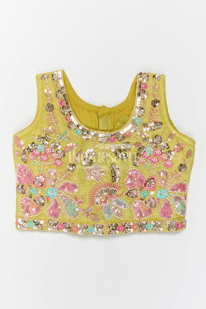 The Nesavu Girls Lehenga Choli Girls Lehenga Choli for Weddings and Diwali Celebrations Nesavu Nesavu Girls Lehenga Choli For Weddings And Festive Wear With Viscose Silk And Designer Embroidery