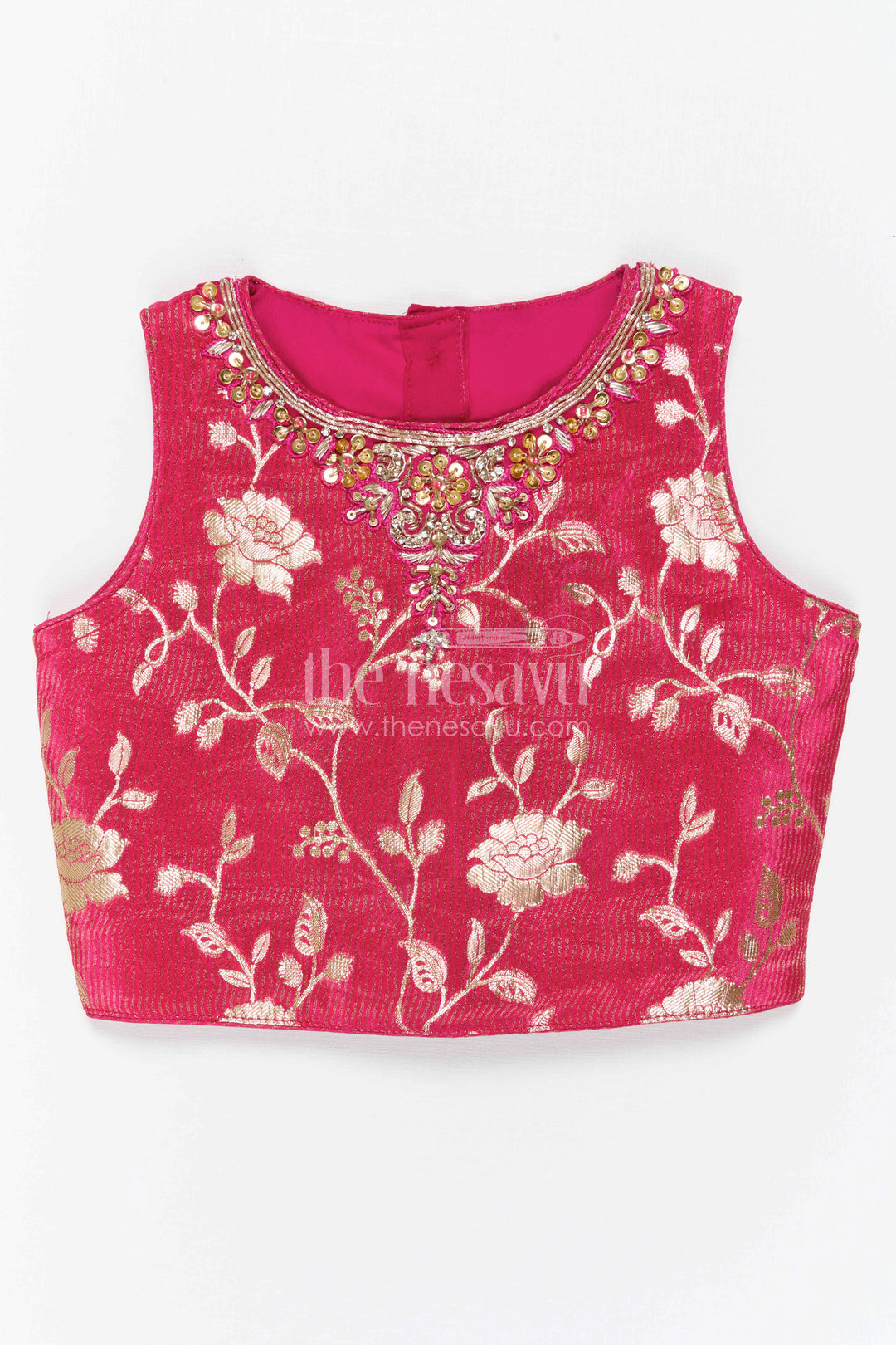 The Nesavu Girls Lehenga Choli Girls Lehenga Choli for Weddings and Festival Family Celebrations Nesavu Nesavu Girls Lehenga Choli With Embroidered Yoke For Weddings And Festive Celebrations