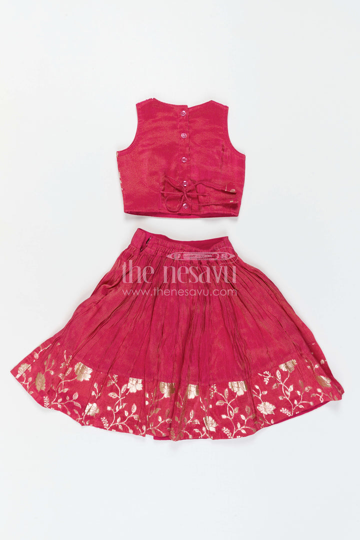 The Nesavu Girls Lehenga Choli Girls Lehenga Choli for Weddings and Festival Family Celebrations Nesavu Nesavu Girls Lehenga Choli With Embroidered Yoke For Weddings And Festive Celebrations