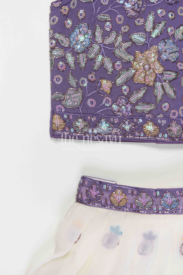 The Nesavu Girls Lehenga Choli Girls Lehenga Choli for Weddings and Festive Celebrationals Nesavu Nesavu Girls Lehenga Choli For Weddings And Festive Occasions With Georgette Fabric And Embroidered Yoke