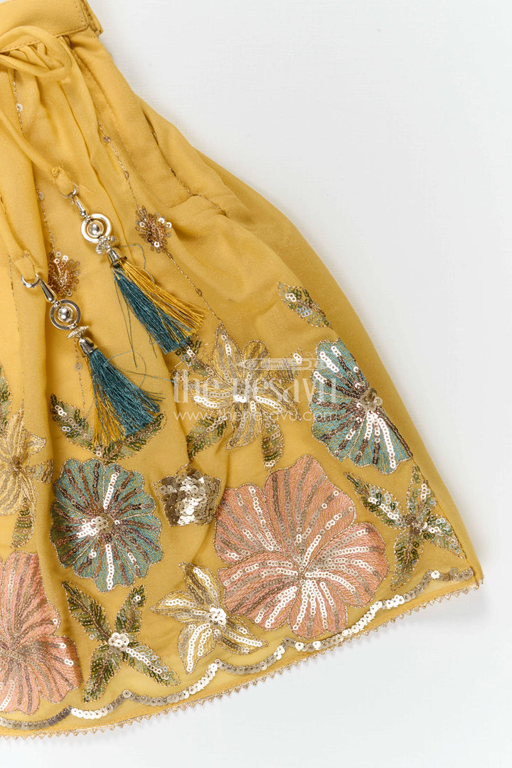 The Nesavu Girls Lehenga Choli Girls Lehenga Choli for Weddings and Festive Family Celebrations Nesavu Nesavu Girls Viscose Silk Lehenga Choli With Embroidered Yoke For Weddings And Festive Celebrations