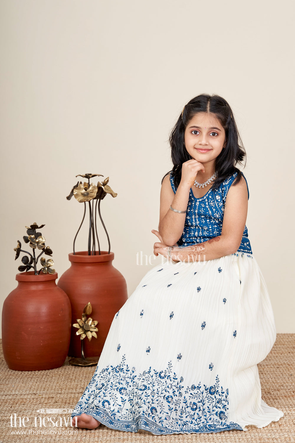 The Nesavu Girls Lehenga Choli Girls Lehenga Choli For Weddings And Festive Family Events Nesavu Nesavu Girls Lehenga Choli Wedding Wear Embroidered Georgette Festive Outfit Kids