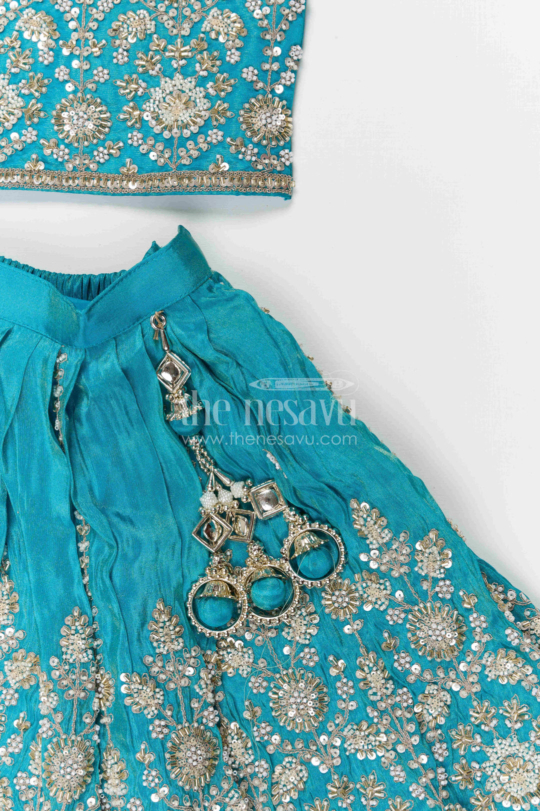 The Nesavu Girls Lehenga Choli Girls Lehenga Choli for Weddings and Festive Family Functions Nesavu Nesavu girls lehenga choli for weddings festive celebrations viscose silk outfit with designer embroidery