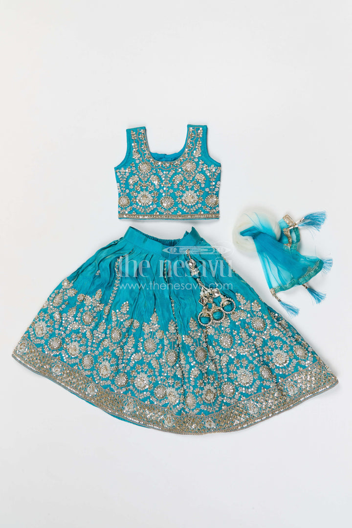 The Nesavu Girls Lehenga Choli Girls Lehenga Choli for Weddings and Festive Family Functions Nesavu Nesavu girls lehenga choli for weddings festive celebrations viscose silk outfit with designer embroidery