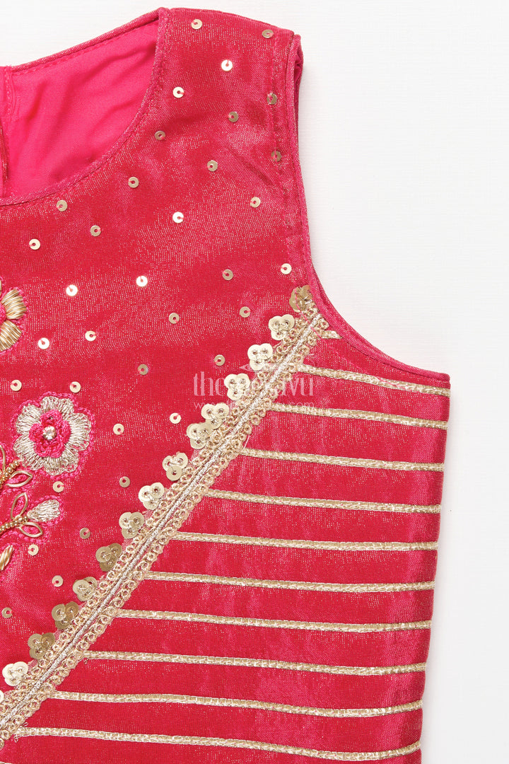 The Nesavu Girls Ethnic Lehenga Girls Lehenga Choli for Weddings and Festive Family Occasions Nesavu Nesavu shimmer silk lehenga choli girls embroidery perfect weddings cultural celebrations