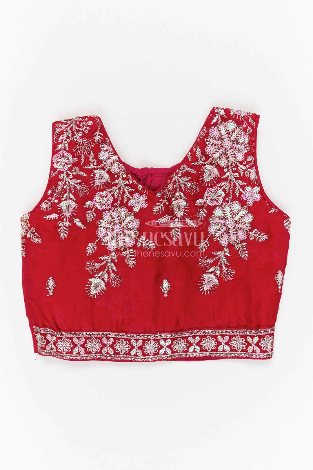 The Nesavu Girls Lehenga Choli Girls Lehenga Choli for Weddings and Festives Nesavu Nesavu girls silk crepe embroidered lehenga choli for weddings festive celebrations and special occasions