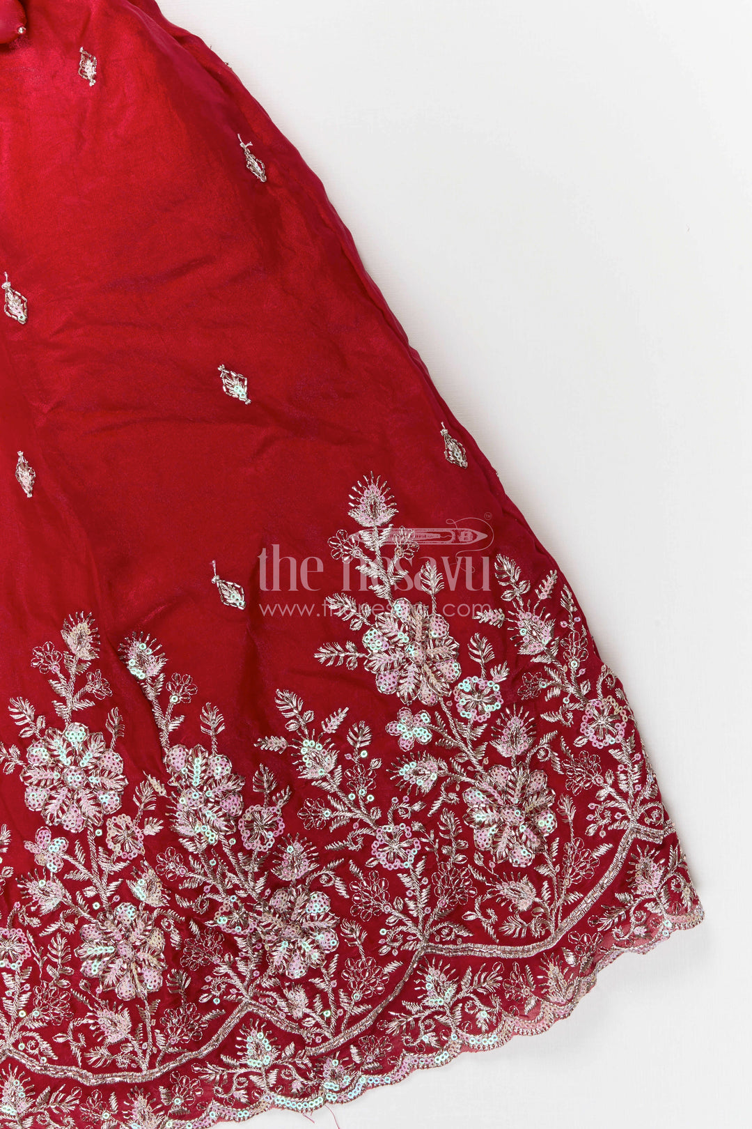 The Nesavu Girls Lehenga Choli Girls Lehenga Choli for Weddings and Festives Nesavu Nesavu girls silk crepe embroidered lehenga choli for weddings festive celebrations and special occasions