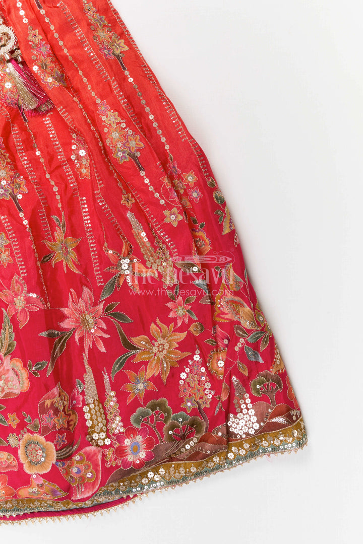 The Nesavu Girls Lehenga Choli Girls Lehenga Choli for Weddings and Grand Festive Occasions Nesavu Nesavu girls viscose silk lehenga choli with designer sequence embroidery for weddings and celebrations
