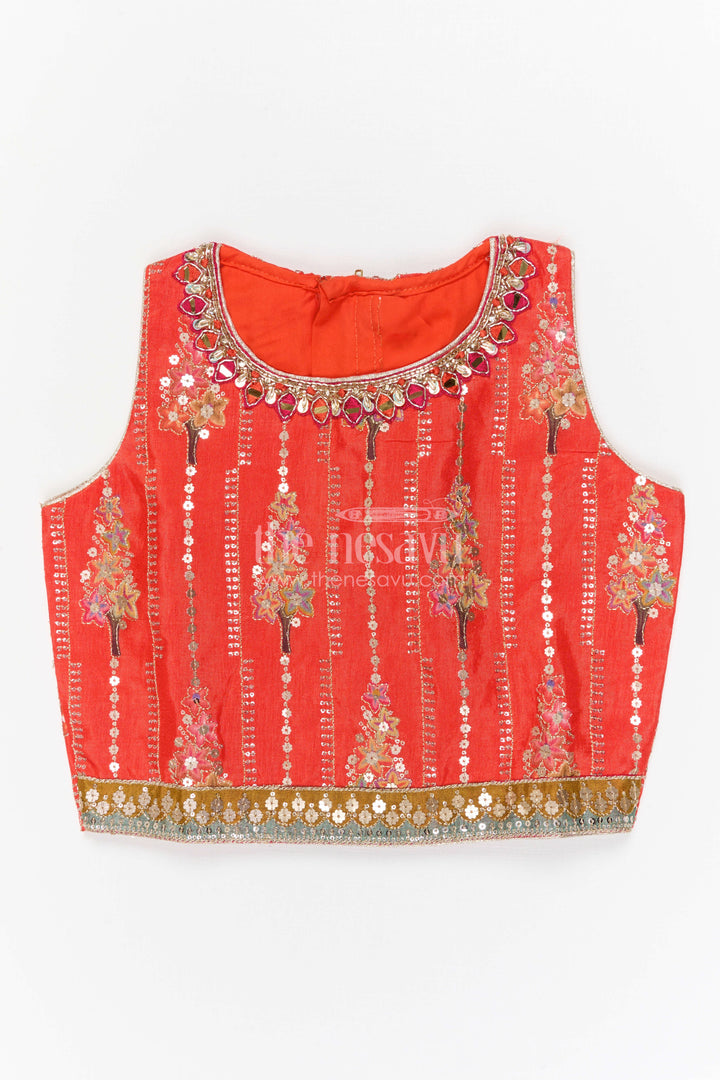 The Nesavu Girls Lehenga Choli Girls Lehenga Choli for Weddings and Grand Festive Occasions Nesavu Nesavu girls viscose silk lehenga choli with designer sequence embroidery for weddings and celebrations
