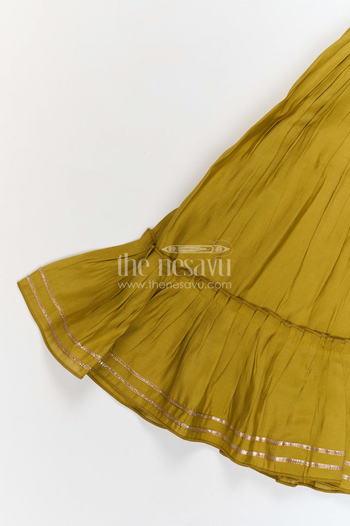 The Nesavu Girls Lehenga Choli Girls Lehenga Choli for Weddings and Pongal Celebrations Nesavu Nesavu girls modal silk lehenga choli for weddings and festive celebrations with embroidered yoke