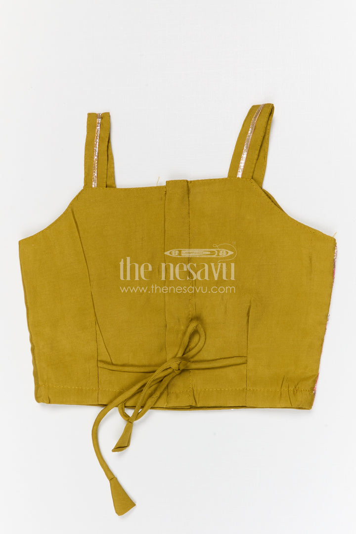 The Nesavu Girls Lehenga Choli Girls Lehenga Choli for Weddings and Pongal Celebrations Nesavu Nesavu girls modal silk lehenga choli for weddings and festive celebrations with embroidered yoke