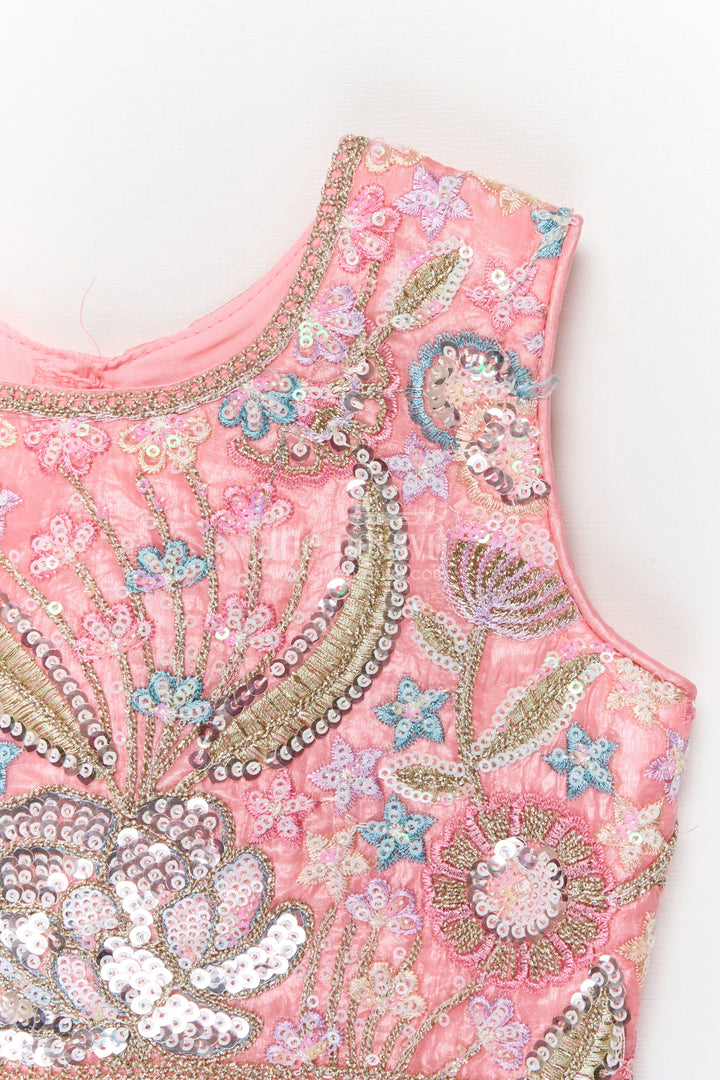 The Nesavu Girls Lehenga Choli Girls Lehenga Choli for Weddings and Reception Parties Nesavu Nesavu girls lehenga choli in organza with heavy designer embroidery for weddings and receptions