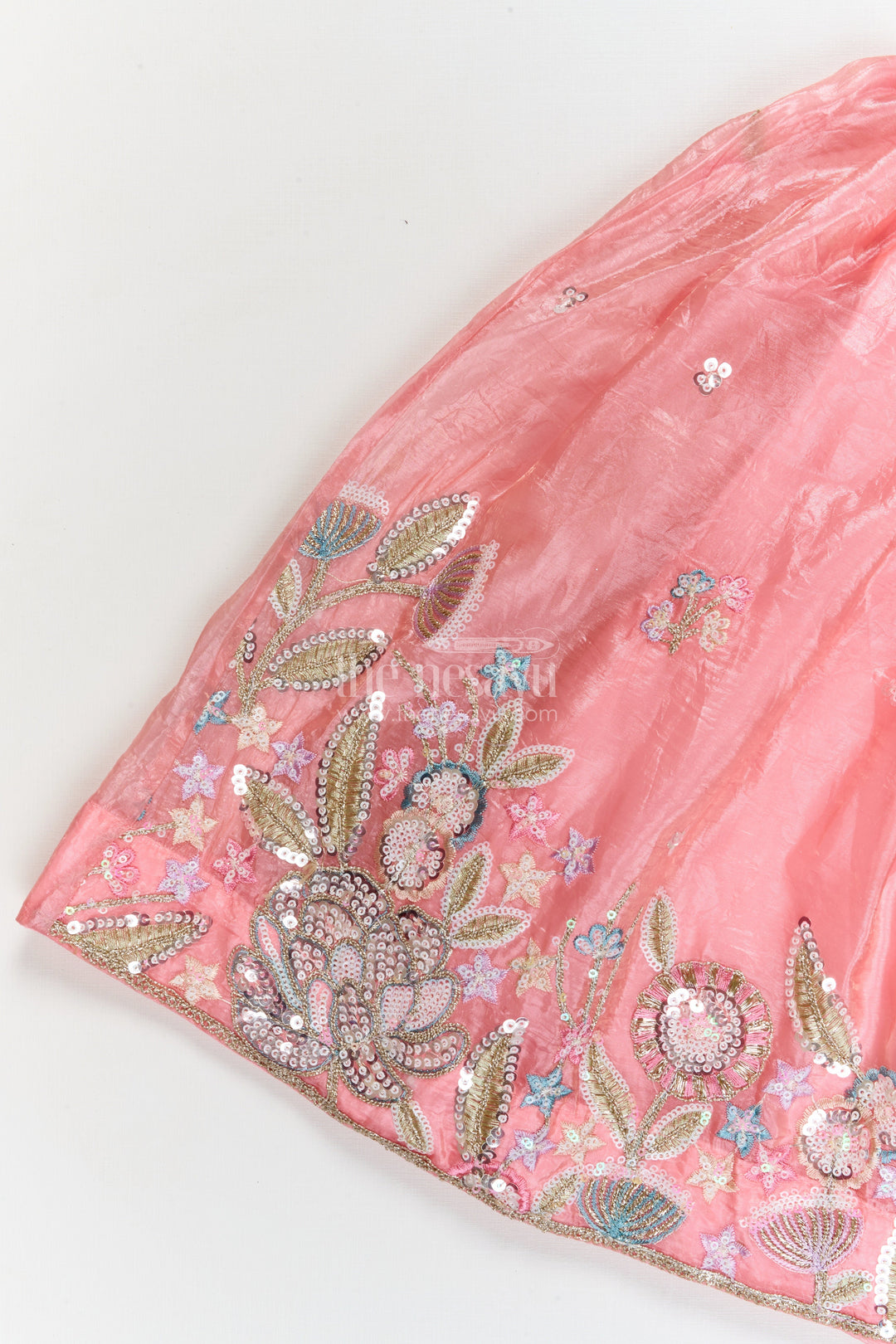 The Nesavu Girls Lehenga Choli Girls Lehenga Choli for Weddings and Reception Parties Nesavu Nesavu girls lehenga choli in organza with heavy designer embroidery for weddings and receptions