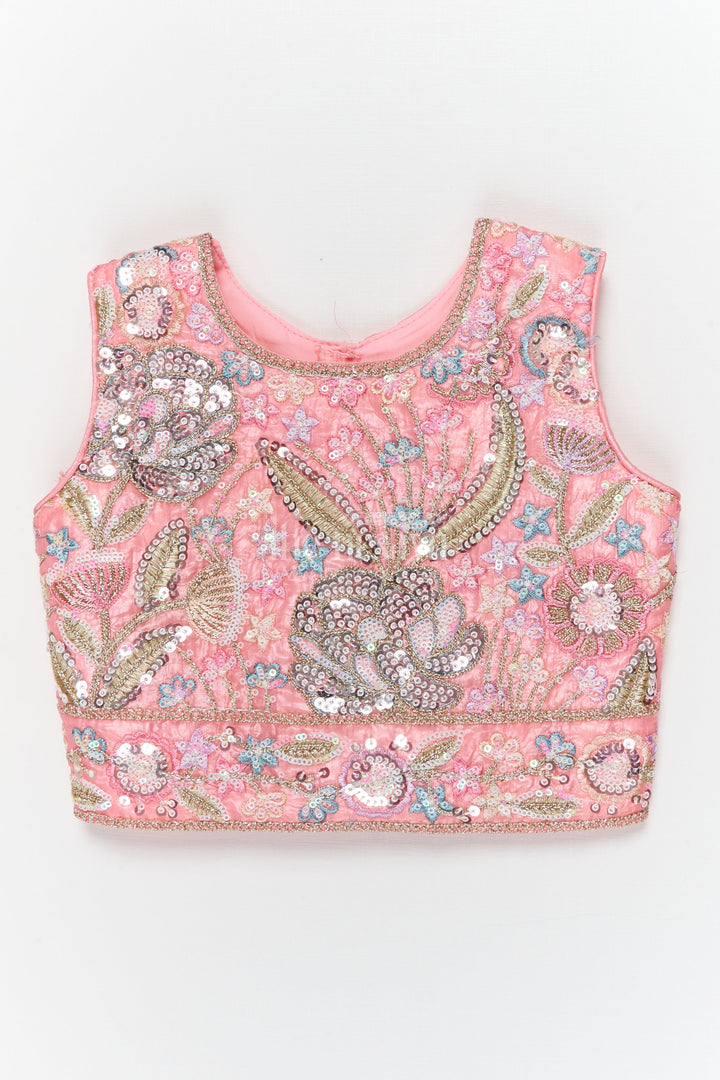 The Nesavu Girls Lehenga Choli Girls Lehenga Choli for Weddings and Reception Parties Nesavu Nesavu girls lehenga choli in organza with heavy designer embroidery for weddings and receptions