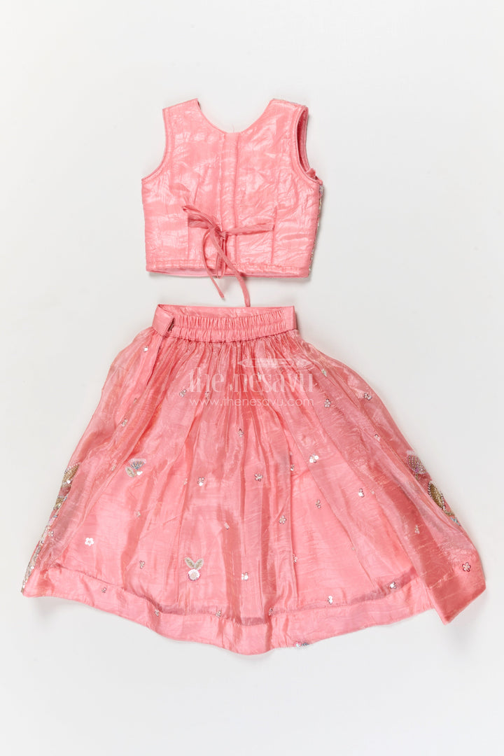 The Nesavu Girls Lehenga Choli Girls Lehenga Choli for Weddings and Reception Parties Nesavu Nesavu girls lehenga choli in organza with heavy designer embroidery for weddings and receptions