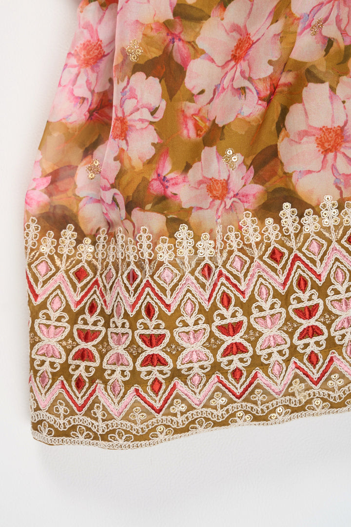The Nesavu Girls Lehenga Choli Girls Lehenga Choli Organza Printed Multicolor Pongal Lehenga Nesavu Nesavu Girls Multicolor Organza Lehenga Choli Set Mirror Work Diwali Lehenga