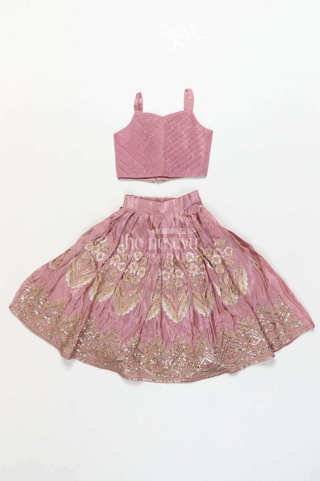 The Nesavu Girls Lehenga Choli Girls Lehenga Choli Set for Weddings and Festive Celebrations Nesavu Nesavu girls lehenga choli set jacket weddings festive family functions