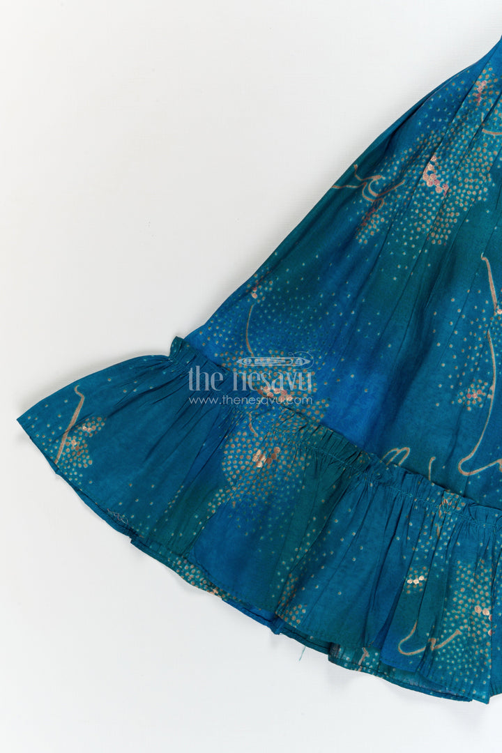 The Nesavu Girls Ethnic Lehenga Girls Lehenga Choli Set with Mirror Embroidery for Weddings and Parties Nesavu Nesavu girls festive lehenga set with mirror embroidered blouse and modal silk flared skirt