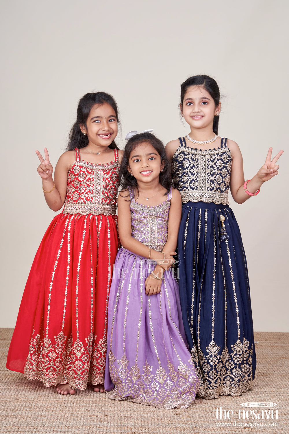 The Nesavu Girls Lehenga Choli Girls Lehenga Choli with Designer Yoke and Festive Dupatta Nesavu Nesavu girls lehenga choli designer yoke festive dupatta