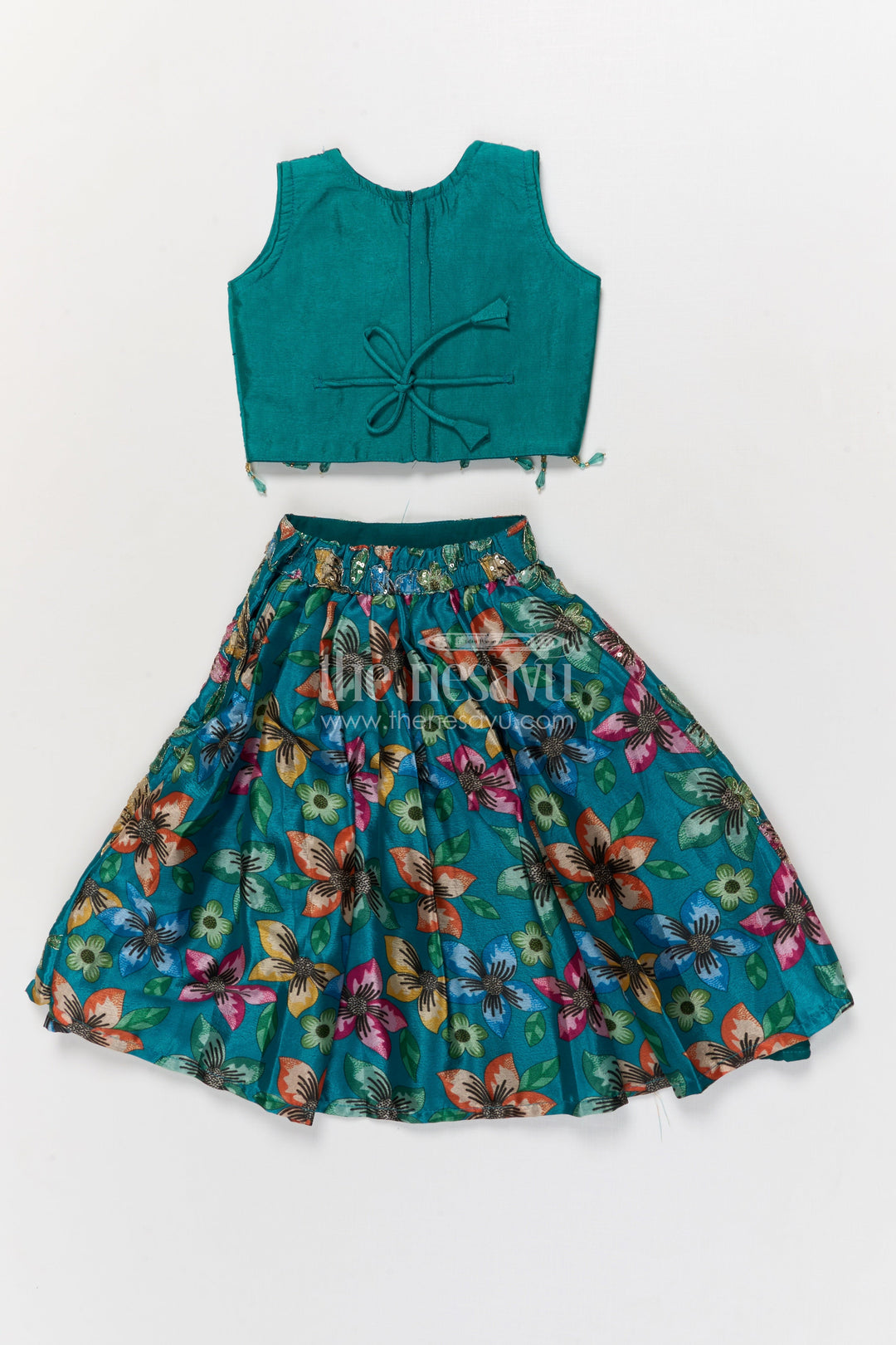 The Nesavu Girls Lehenga Choli Girls Lehenga Choli with Embroidered Yoke for Weddings and Festive Functions Nesavu Nesavu girls lehenga choli set embroidered yoke weddings festive occasions