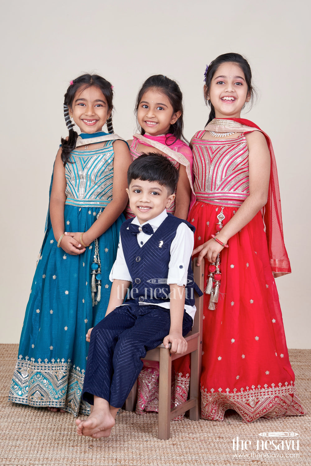 The Nesavu Girls Lehenga Choli Girls Lehenga Choli with Embroidery for Weddings and Sangeet Nights Nesavu Nesavu designer lehenga choli girls organza embroidery ideal weddings celebrations