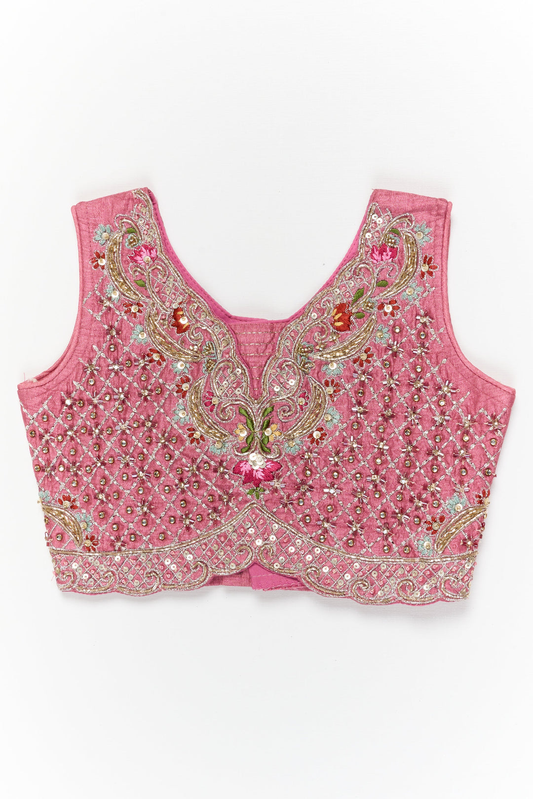 The Nesavu Girls Lehenga Choli Girls Lehenga Choli with Sequin Embroidery for Festive Celebrations Nesavu Nesavu girls lehenga choli set with sequin embroidered skirt and heavy yoke for weddings and functions