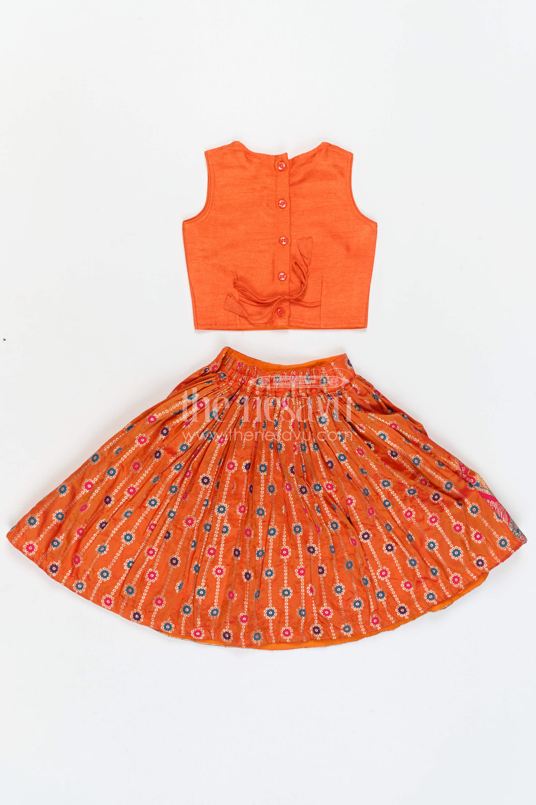 The Nesavu Girls Ethnic Lehenga Girls Lehenga for Festive Occasions and Weddings Nesavu Nesavu Girls Lehenga Georgette With Sequence Embroidery For Weddings And Festive Occasions