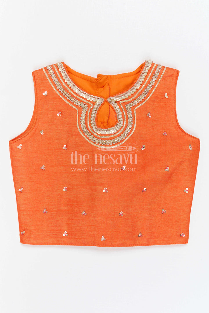 The Nesavu Girls Ethnic Lehenga Girls Lehenga for Festive Occasions and Weddings Nesavu Nesavu Girls Lehenga Georgette With Sequence Embroidery For Weddings And Festive Occasions
