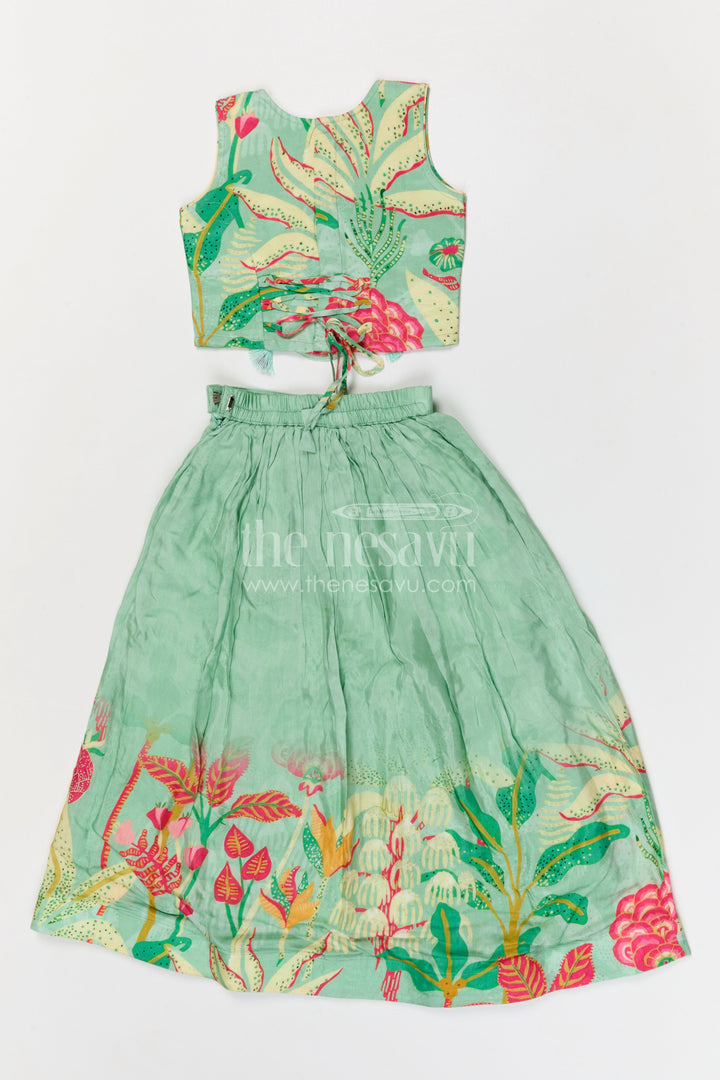 The Nesavu Girls Lehenga Choli Girls Lehenga for Weddings and Diwali Celebrations Nesavu Nesavu girls modal silk lehenga choli for weddings and festive celebrations with digital print skirt