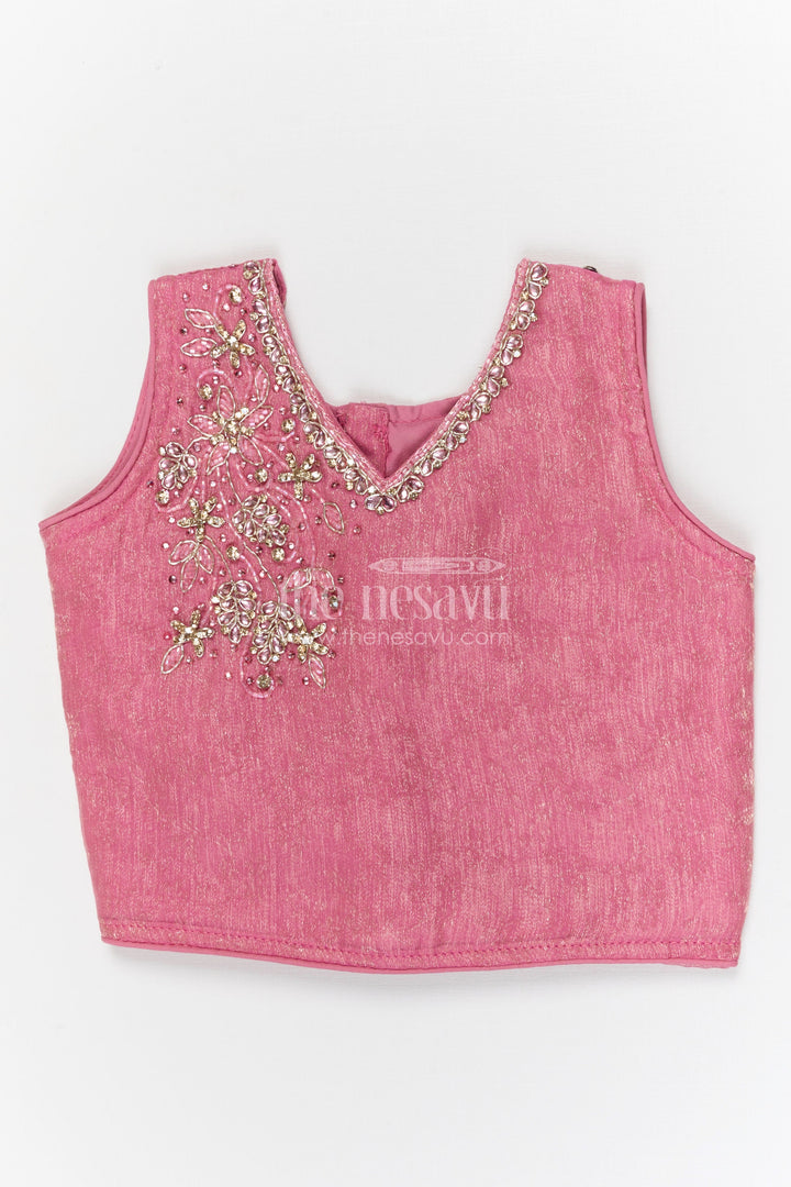 The Nesavu Girls Fancy Lehenga Girls Lehenga for Weddings and Festive Celebrations Nesavu Nesavu girls tissue organza lehenga for weddings festive celebrations and special occasions