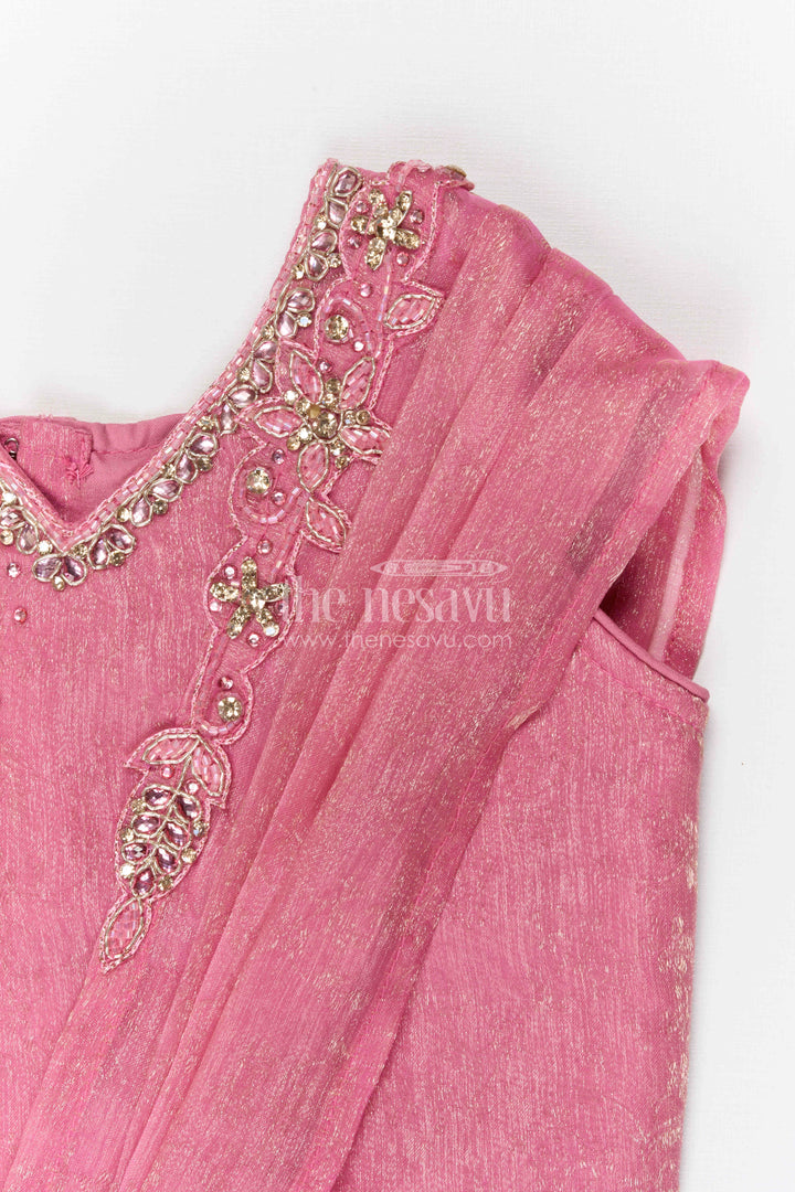 The Nesavu Girls Fancy Lehenga Girls Lehenga for Weddings and Festive Celebrations Nesavu Nesavu girls tissue organza lehenga for weddings festive celebrations and special occasions