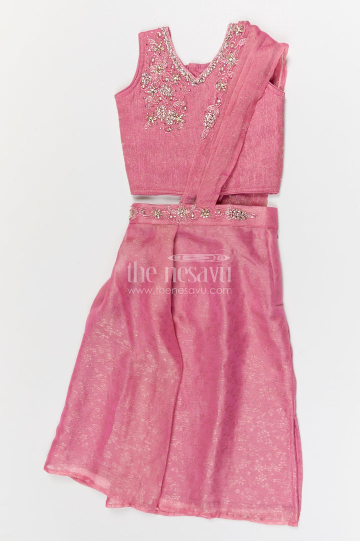 The Nesavu Girls Fancy Lehenga Girls Lehenga for Weddings and Festive Celebrations Nesavu Nesavu girls tissue organza lehenga for weddings festive celebrations and special occasions